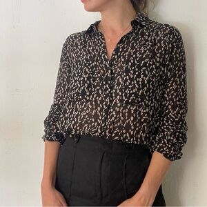 Lovely print button down blouse